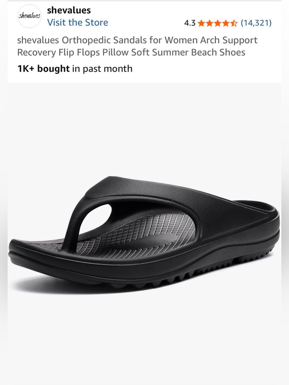 NEW Shevalues Orthopedic Sandals Arch Support Recovery Flip Flops size 7-7.5